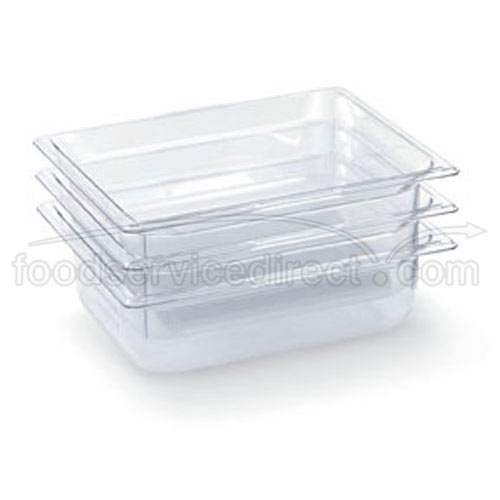 Super Pan, Plastic Clear 1/4 size Low Temperaturer 4 inch deep -- 6 Per Case