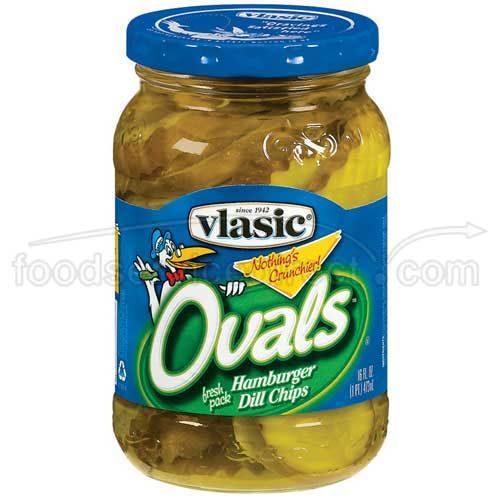 Vlasic Ovals Hamburger Dill Chip, 16 Ounce -- 12 Per Case