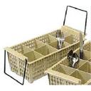 Flatware Basket With Handle Beige -- 6 Count