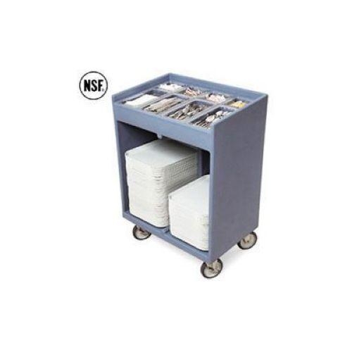 Slate Blue Cambro Cart With Pan And Vinyl Cover.
