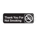 Traex White Imprint On Black Thank You For Not Smoking - Sign, 3 x 9 inch.