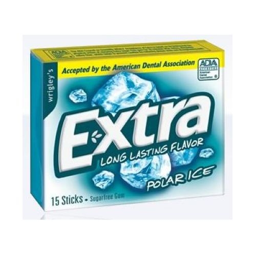 Wrigley Single Serve Polar Ice Extra Gum - 15 Piece, 10 per pack -- 12 packs per case.