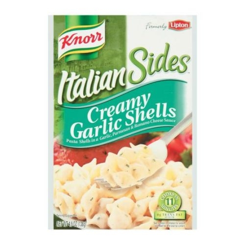 Knorr Creamy Garlic Shell Italian Sides Noodle and Sauce, 4.9 Ounce -- 12 per case.