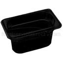 Black Cambro Ninth Size High Heat Food H-Pan, 4 1/4 x 6 15/16 inch -- 6 per case.