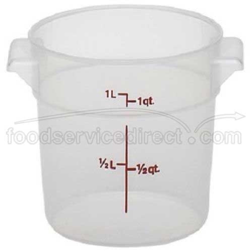Translucent Cambro Round Storage Container, 6 1/16 x 6 1/16 x 5 inch -- 12 per case.