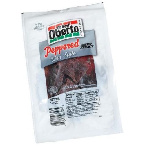 Oberto Thin Style Peppered Beef Jerky, 1.2 Ounce -- 64 Per Case