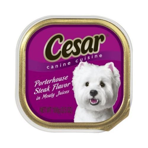 Cesar Canine Cuisine Porterhouse Steak Flavor In Meaty Juice, 3.5 Ounce Tray -- 24 Per Case