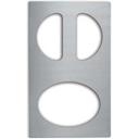Vollrath Stainless Steel Plain 1 Oval and 2 Half Oval Template.
