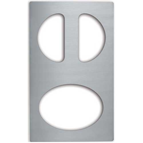 Vollrath Stainless Steel Plain 1 Oval and 2 Half Oval Template.