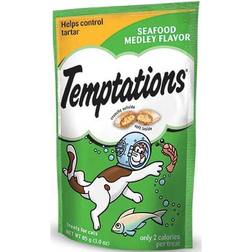 Whiskas Temptations Seafood Medley Cat Treat, 3 Ounce -- 12 Per Case