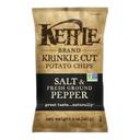 Kettle Foods Krinkle Cut Salt and Fresh Ground Pepper Potato Chips, 5 Ounce -- 8 per case.