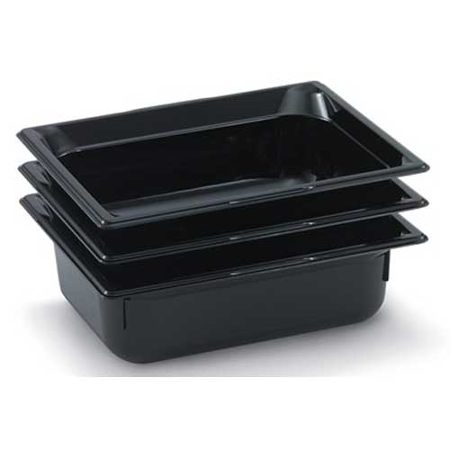 Vollrath Super Pan Half Size Low Temperature Black Plastic Pan, 2.5 inch -- 6 per case.