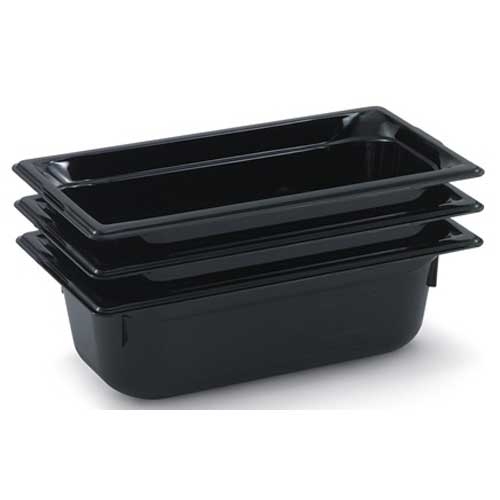 Vollrath Super Pan Black Low Temperature Plastic Third Size Pan, 2.5 inch -- 6 per case.