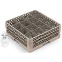 Traex Beige Full Size 16 Compartment Glass Rack -- 6 per case.