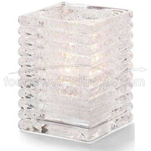 Hollowicks Block Clear Jewel Horizontal Rib Glass Lamp, 4 1/8 inch Height.
