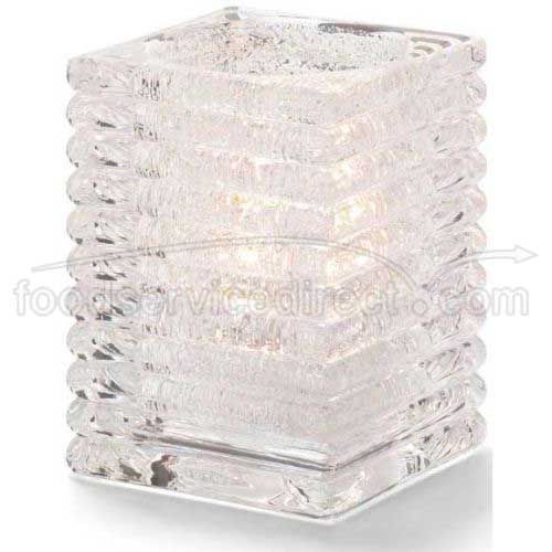 Hollowicks Block Clear Jewel Horizontal Rib Glass Lamp, 4 1/8 Inch Height