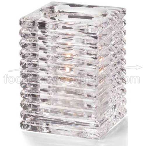 Hollowicks Block Clear Horizontal Rib Glass Lamp, 4 1/8 inch Height.