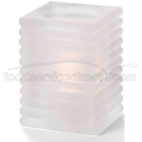 Hollowicks Block Satin Crystal Horizontal Rib Glass Lamp, 4 1/8 inch Height.