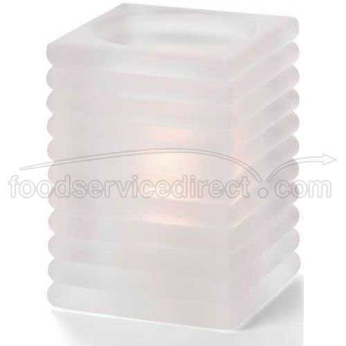 Hollowicks Block Satin Crystal Horizontal Rib Glass Lamp, 4 1/8 Inch Height
