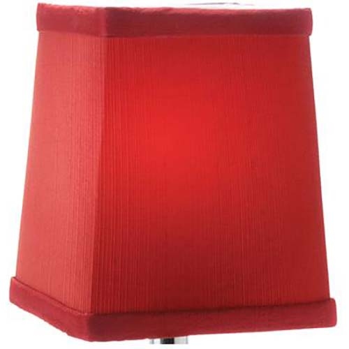 Hollowick Tapered Square Fabric Crimson Candlestick Shade.