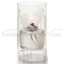Hollowicks Iris Floral Etch Large Glass Cylinder Lamp, 5 1/2 inch Height.