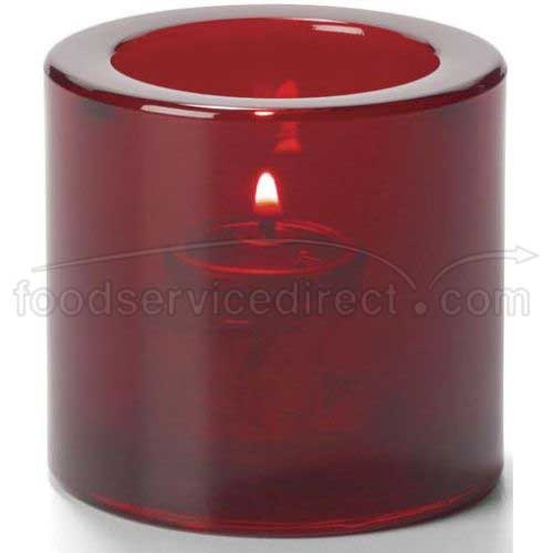 Hollowicks Ruby Thick Tealight Glass Lamp, 2 7/8 inch Height.