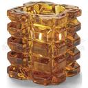 Hollowicks Amber Faceted Cube Votive Glass Lamp, 3 1/4 inch Height.