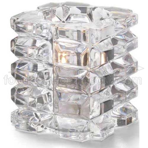 Hollowicks Clear Faceted Cube Votive Glass Lamp, 3 1/4 inch Height.