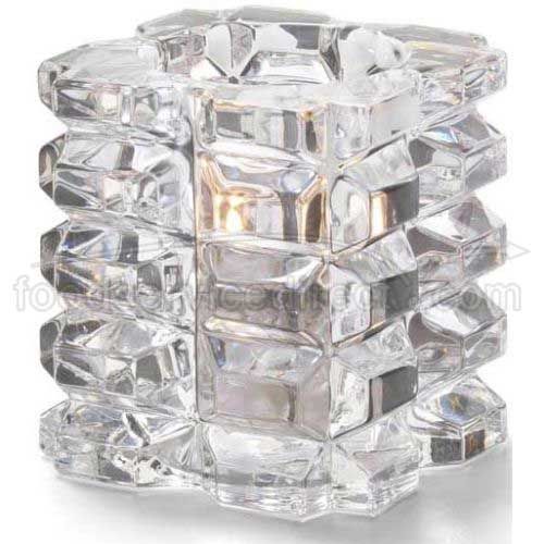 Hollowicks Clear Faceted Cube Votive Glass Lamp, 3 1/4 Inch Height