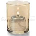 Hollowicks Gold Lustre Tealight Cylinder Glass Lamp, 2 1/2 inch Height.