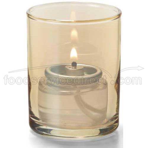 Hollowicks Gold Lustre Tealight Cylinder Glass Lamp, 2 1/2 Inch Height