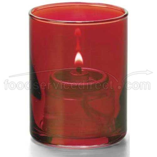 Hollowicks Ruby Lustre Tealight Cylinder Glass Lamp, 2 1/2 Inch Height