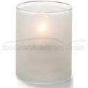 Hollowicks Satin Crystal Tealight Cylinder Glass Lamp, 2 1/2 inch Height.