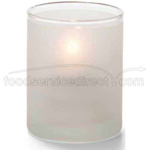 Hollowicks Satin Crystal Tealight Cylinder Glass Lamp, 2 1/2 inch Height.