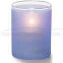 Hollowicks Satin Dark Blue Tealight Cylinder Glass Lamp, 2 1/2 inch Height.