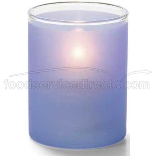 Hollowicks Satin Dark Blue Tealight Cylinder Glass Lamp, 2 1/2 inch Height.