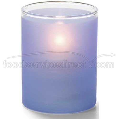 Hollowicks Satin Dark Blue Tealight Cylinder Glass Lamp, 2 1/2 Inch Height