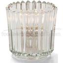 Hollowicks Clear Ribbed Unique Tealight Glass Lamp, 2 1/2 inch Height.