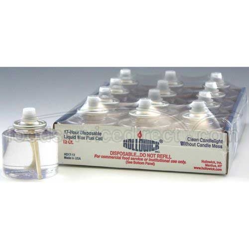 Hollowicks Liquid Votive Disposable Fuel Cell, 1 1/2 inch Height -- 12 packs per case.