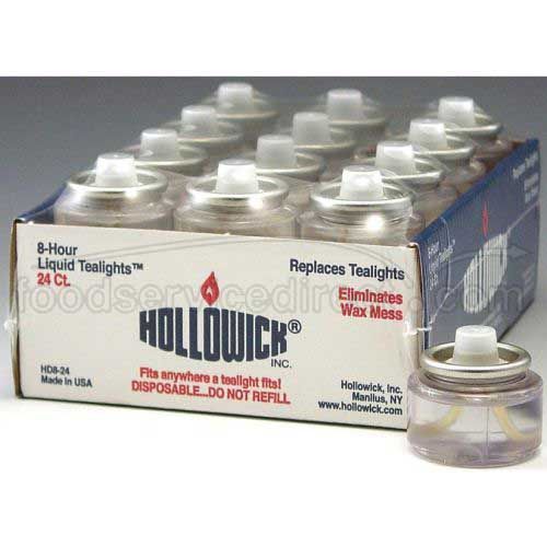 Hollowicks Liquid Tealight Disposable Fuel Cell, 13/16 Inch Height -- 24 Per Case