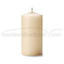 Hollowicks Select Wax Ivory Pillar Candle, 6 inch Height -- 12 per case