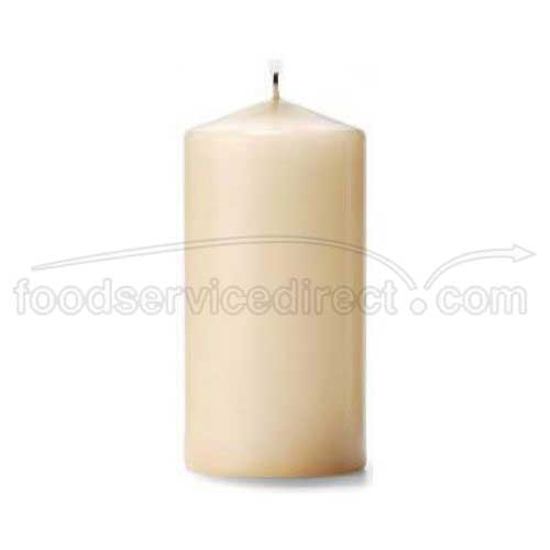 Hollowicks Select Wax Ivory Pillar Candle, 6 inch Height -- 12 per case