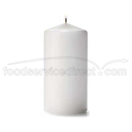 Hollowicks Select Wax White Pillar Candle, 6 inch Height -- 12 per case