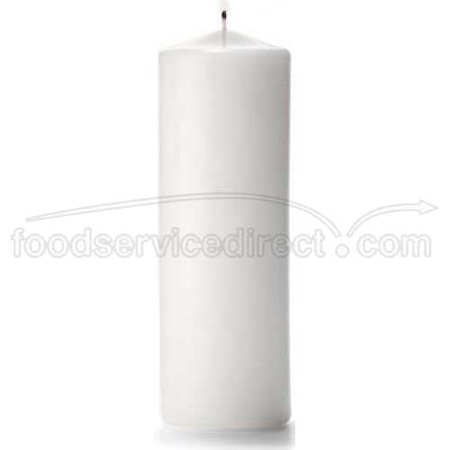Hollowicks Select Wax White Pillar Candle, 9 inch Height -- 12 per case