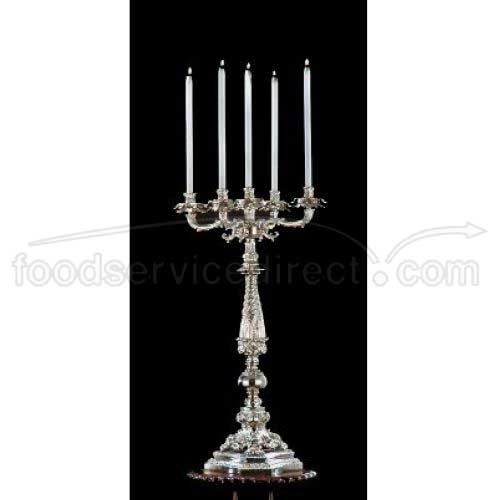 Apex Fountain Aries Bright Heavy Nickel Finish Five Light Candelabra, 35 inch Height -- 2 per case.