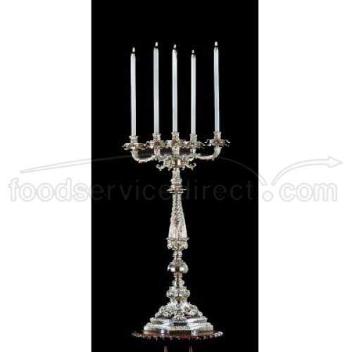 Apex Fountains Aries Bright Heavy Nickel Finish Five Light Candelabra, 35 Inch Height -- 2 Per Case