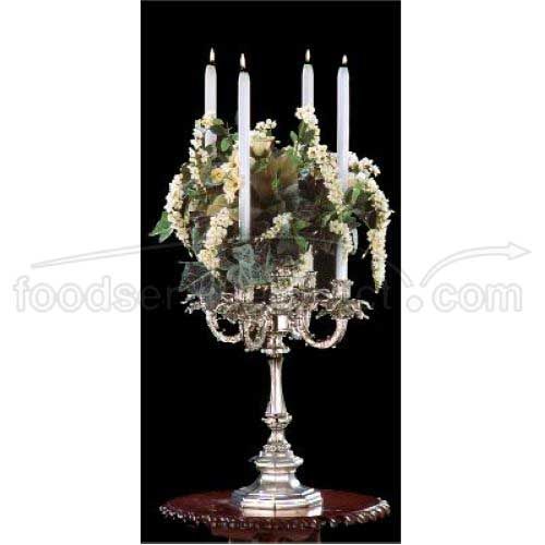 Apex Fountains Chateau Bright Heavy Nickel Finish Four Light Candelabra, 19 Inch Height -- 2 Per Case