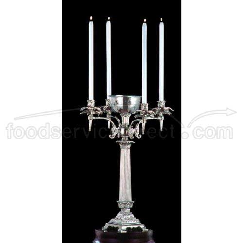 Apex Fountain Crown Bright Heavy Nickel Finish Four Light Candelabra, 23 inch Height -- 2 per case.