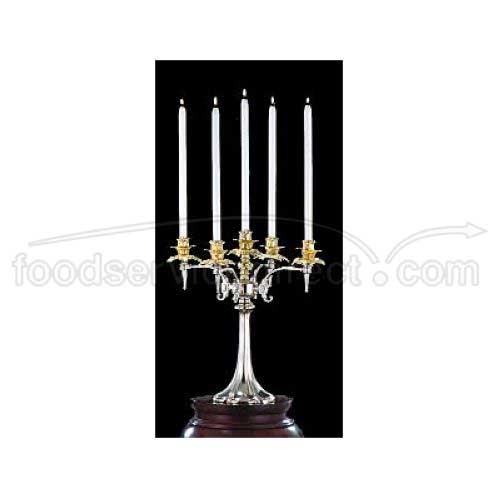 Apex Fountain Dana Bright Heavy Nickel Finish and Brass Accent Five Light Candelabra, 18 inch Height -- 2 per case.