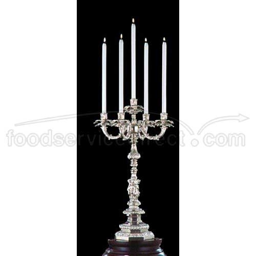 Apex Fountain Gemini Bright Heavy Nickel Finish Five Light Candelabra, 26 inch Height -- 2 per case.